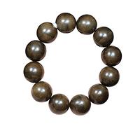 YTBHSHXZ Bracelet extensible en perles de bois d'agar Kalimantan (20 mm), composé d'un cercle unique fines Bouddha. Idéal for le yoga et la méditation (mala)