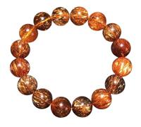 YTBHSHXZ Bracelets en perles de pierres précieuses Super Seven or noir 11 mm, bracelet extensible rondes, bijoux yoga(9mm)