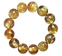 YTBHSHXZ Bracelets faits main en quartz doré et citrine, bracelets de perles for femmes et hommes, bijoux de guérison for la méditation, le yoga, la spiritualité, 14 mm(11mm)