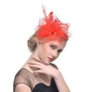 YTBHSHXZ, Chapeau bibi à plumes, chapeau de fête, pince à cheveux, coiffure de mariage, cocktail, fête, coiffure de mariée(Ivory)