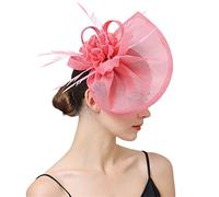 YTBHSHXZ， Chapeau bibi à plumes for mariage, accessoires for cheveux, en maille, for cocktail, fête, thé(Yellow)