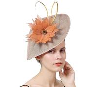 YTBHSHXZ, Chapeau bibi for femme, accessoire de coiffure for mariage, avec pince à cheveux, plumes, accessoire for cheveux(Gold)