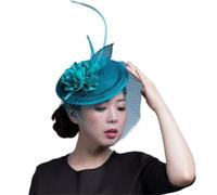 YTBHSHXZ， Chapeau bibi for femme, accessoire for cheveux, idéal for un mariage, un cocktail, une fête ou une église(Turquoise)