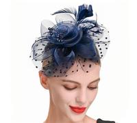YTBHSHXZ， Chapeau bibi for femme, accessoires for cheveux de mariée, coiffe en maille vintage, pinces à cheveux, tête en plumes et fleurs(Colour 3)