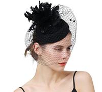 YTBHSHXZ, Chapeau bibi for femme avec pince à cheveux et plumes, accessoire for cheveux, idéal for cocktail, thé ou fête(As picture)