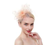 YTBHSHXZ, Chapeau bibi for femme, bandeau à fleurs, rubans en maille, plumes, pince à cheveux, for cocktail, thé, fête(Navy)