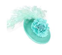YTBHSHXZ, Chapeau bibi for femme, pince à cheveux, plumes, coiffure de mariage, cocktail, thé, fête(Emerald GN)