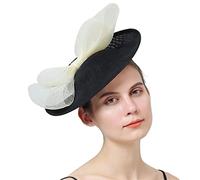 YTBHSHXZ, Chapeau bibi for mariage, nœud, pince à cheveux, for femme, for fête de thé, bandeau, accessoires for cheveux de cocktail(Ivory black)