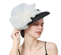 YTBHSHXZ, Chapeau de mariée for femme, chapeau fascinateur avec pince à cheveux, couvre-chef d'église(Ivory black)
