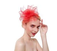 YTBHSHXZ, Chapeau de plumes for mariage, église, coiffe en maille for femmes, cocktail, thé, avec couvre-chef à fleurs(White)