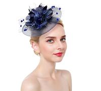 YTBHSHXZ, Chapeau fascinateur en maille fleurie for femme, serre-tête, plumes, accessoires for cheveux(Pink)
