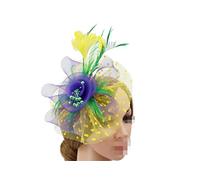 YTBHSHXZ, Chapeau Fedora en maille for femme, voile, plumes, pinces à cheveux, for mariage, cocktail, accessoire for cheveux(Light Purple)