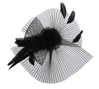 YTBHSHXZ， Chapeaux bibi de fête, chapeaux à plumes réticulées, accessoires for cheveux de mariage à rayures, couvre-chefs for femmes