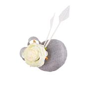 YTBHSHXZ， Chapeaux fascinateurs de mariage for femmes, pince à cheveux à fleurs, casquette chic for dames, casquette en maille for mariée, couvre-chef de fête d'église(Grey)