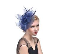 YTBHSHXZ, Coiffe à plumes vintage for mariage, pince à cheveux for femme, chapeau de soirée, cocktail, thé(Navy Blue)