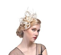 YTBHSHXZ, Coiffe en plumes for mariée, accessoire for cheveux, chapeau de soirée for femme, idéal for un mariage, un cocktail ou un goûter.(Ivory)