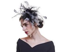 YTBHSHXZ， Coiffes de mariage en plumes, fascinateurs, pinces à cheveux, épingles à cheveux, chapeaux, cocktails, thé, accessoires(E)