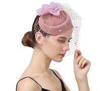 YTBHSHXZ, Fascinateur for femme avec voile for le visage, couvre-chef de mariage, pince à cheveux, bandeau, chapeau Fedora de fête(Navy)