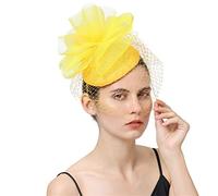 YTBHSHXZ, Fascinateurs en maille for femmes, accessoires de coiffure de mariage, voiles de fête, chapeaux à plumes et fleurs