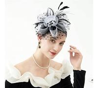 YTBHSHXZ， Fascinators Femmes Fleur Maille Rubans Plumes Chapeau Coiffe Ou Un Clip Cocktail Thé Fête Chapeaux(R)
