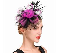 YTBHSHXZ, Fascinators Femmes Fleur Maille Rubans Plumes Chapeau Coiffe Ou Un Clip Cocktail Thé Fête Chapeaux(J)