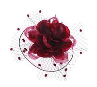 YTBHSHXZ, Fascinators, pinces à chapeau, accessoires for cheveux for femmes, voile avec pinces à casquette, épingles à cheveux, coiffures de cocktail(Wine)