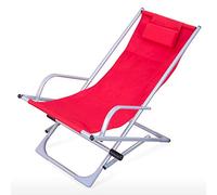 YTBHSHXZ Fauteuil inclinable Pliable for la Plage, Le Balcon, l'intérieur et l'extérieur, idéal for Les Pauses déjeuner ou Loisirs, 150 x 63 76 cm, Durable(Red)