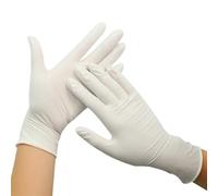 YTBHSHXZ Gants de travail sans poudre (lot 50 ou 100 pièces) for la vaisselle, cuisine, le jardinage, ménage et les salons coiffure(White 50pcs,S)