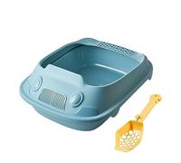 YTBHSHXZ Grand bac à litière pour Chat, Bassin à litière for Chaton, Toilettes avec cuillère rehaussée for Toutes Sortes de litière for Chat, Accessoires faciles à Nettoyer,(Blue,30x41x16cm)