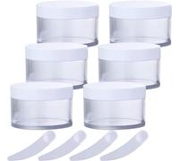 YTBHSHXZ Lot de 6 Pots cosmétiques vides Transparents en Plastique de 200 g avec Couvercle à vis, récipient de 200 ML for Masque Facial, lotions, crème(50ml)