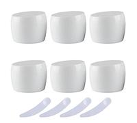 YTBHSHXZ Lot de 6 Pots vides en Plastique Vert de 50 ML avec Couvercle, récipient de Stockage de Lotion, Bouteille de Voyage for crème for Le Visage + 4 spatules(Bianco)