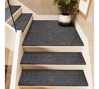 YTBHSHXZ marches d'escalier, Tapis d'escalier antidérapants d'intérieur, Tapis de Marche, for Enfants et Chiens, lot 5(Light Grey,22x70cm)