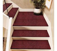 YTBHSHXZ marches d'escalier, Tapis d'escalier antidérapants d'intérieur, Tapis de Marche, for Enfants et Chiens, lot 5(Wine Red,22x80cm)