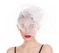 YTBHSHXZ, Pince à cheveux fascinante en maille, chapeau, bandeau, plumes solides, voile de mariée, fête, fleur(Black)