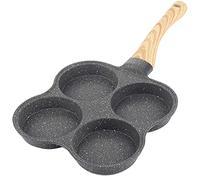 YTBHSHXZ poêle, Poêle à crêpes et omelettes en aluminium de 35,5 cm (14 pouces) avec 4 trous, compatible les plaques cuisson gaz induction. Tous types d'ustensiles cuisine