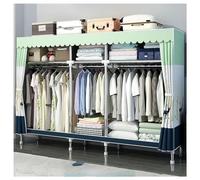 YTBHSHXZ Portant à vêtements en Tube d'acier de 23 mm avec tringles et étagères for Chambre Coucher, Vert, 205 x 46 176 cm