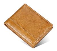 YTBHSHXZ Portefeuille Multifonction en Cuir ciré à l'huile avec Blocage for Homme, 1 fenêtre Photo Transparente, 2 Grands Compartiments for Billets(Unique Colour)