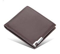 YTBHSHXZ Portefeuilles for Hommes, Minces et bloquants, en Cuir véritable, avec Compartiments for Billets, Portefeuilles minimalistes Fibre de Carbone(Bruin)