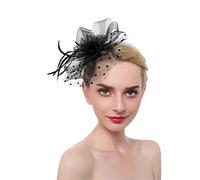 YTBHSHXZ， Serre-tête à plumes for femme, pince à cheveux en maille, accessoire for cocktail, fête du thé(White)