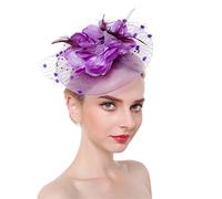 YTBHSHXZ, Serre-tête à plumes, pinces à cheveux, cocktail, maille solide, épingles à cheveux for femmes, ruban, couvre-chef(Purple)