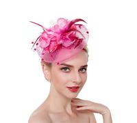 YTBHSHXZ, Serre-tête à plumes, pinces à cheveux, cocktail, maille solide, épingles à cheveux for femmes, ruban, couvre-chef(Purple Red)