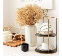 YTBHSHXZ Support à gâteaux Vintage en Fer forgé Deux étages avec poignée d'amour(Gold)