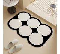 YTBHSHXZ Tapis de Bain Blanc crème Super Absorbant et antidérapant, Pierre diatomite à séchage Rapide(40X60CM)