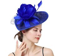 YTBHSHXZ, Voiles de mariage, chapeau fascinateur, coiffe de mariée, fête, église, chapeau, accessoires for cheveux en plumes(Blue)