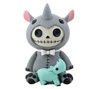 YTC Summit International Furrybones Rhino Buster Skeleton Dressed in a Rhinoceros Costume Figurine New