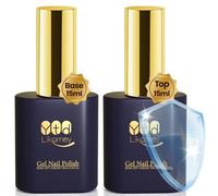 YTD Likomey Vernis Gel Semi Permanent Base et Top Coat Kit,Soak Off UV LED Vernis à Ongles Base et Finition Set de Manucure 2 x 15ml