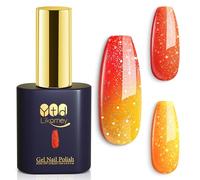 YTD Likomey Vernis Semi Permanent Caméléon Vernis à Ongle Changement De Couleur Gel,15ml Jaune Orange Paillettes Changeant De Température UV Vernis Gel Vernis Manucure,WB01
