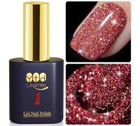 YTD Likomey Vernis Semi Permanent Pailleté Reflechissante,15ml Rouge Foncé UV Vernis à Ongles Paillettes Réfléchissant Brillant Nail Art Manucure Gel