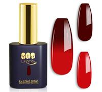 YTD Likomey Vernis Semi Permanent Vernis à Ongle Changement De Couleur Gel,15ml Marron Rouge Changeant De Température Soak Off UV LED Gel Vernis Manucure,WB14