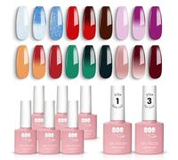 YTD Likomey Vernis Semi Permanent Vernis à Ongle Changement De Couleur Gel,Manucure 6 Couleurs Avec Base et Top Coat Kit,Changeant De Température,Arc-en-ciel Coloré,8x7.5ml
